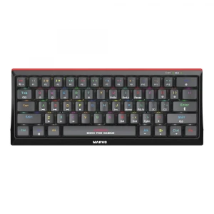 Marvo HECATE 61B, klawiatura US, do gry, przewodowa (USB), czarna, mechaniczna, RGB, niebieskie przełączniki