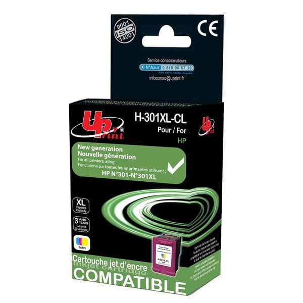 UPrint kompatybilny ink / tusz z CH564EE, HP 301XL, color, 450s, 21ml, H-301XLC, bez chipu, dla HP HP Deskjet 1000, 1050, 2050, 30