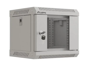 Szafa instacyjna Rack Lanberg Wisząca 10" 4U 300x300 Drzwi Przeszkolone (flat pack) Szara