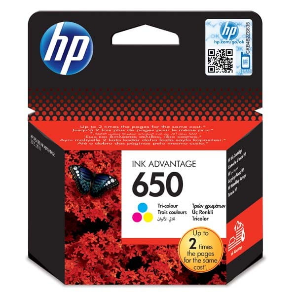 HP oryginalny ink / tusz CZ102AE, HP 650, color, 200s, HP Deskjet Ink Advantage 2515 AiO, 3515 e-Ai0, 3545