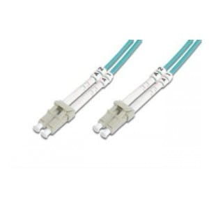 Kabel krosowy (patchcord) DIGITUS światłowodowy LC/LC, dplx, MM 50/125, OM3, LSOH, 1m, turkusowy