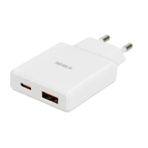 Ładowarka sieciowa iBOX C-43 Slim USB A+C 30W kabel USB-C do USB-C biała