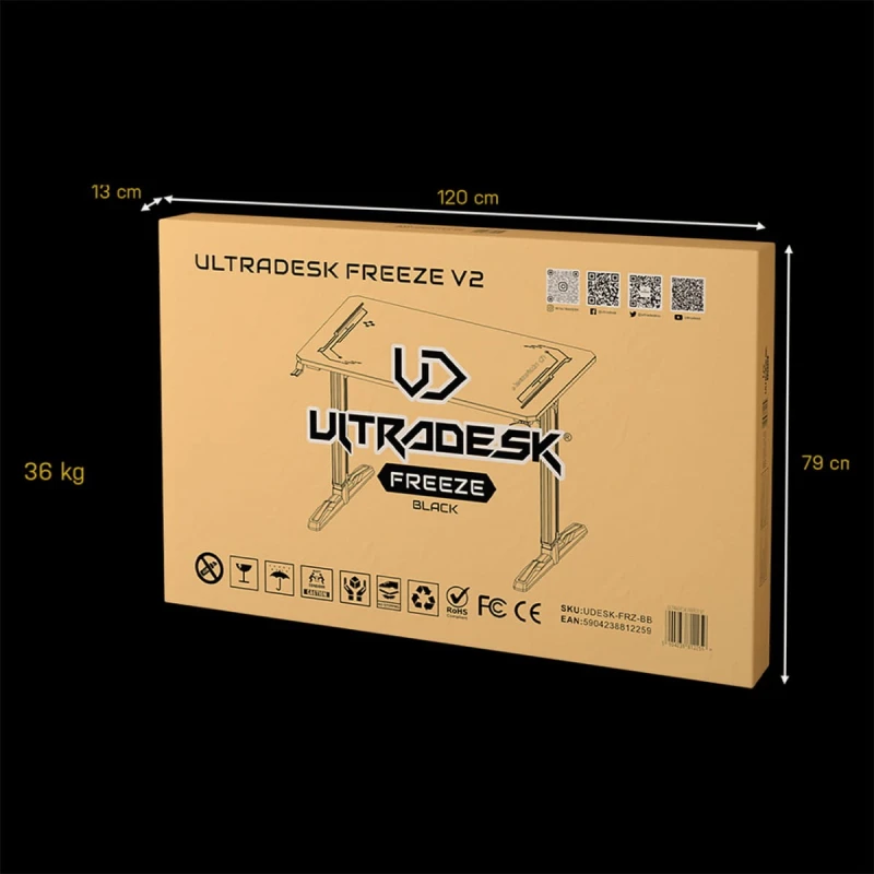 ULTRADESK Biurko dla gracza FREEZE V2, 109x69 cm, 75 cm