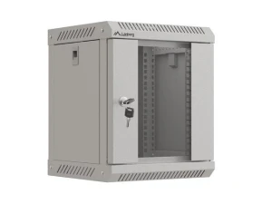 Szafa instalacyjna Rack Lanberg Wisząca 10" 6U 300x300 Drzwi przeszklone (flat pack) Szara