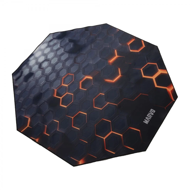 Dla gracza, mata pod fotel, Marvo, GM03, 1100 x 1100 x 2 mm, czarna, antypoślizgowa