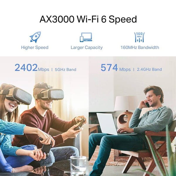 TP-LINK RE705X 2.4GHz i 5GHz, extender/ wzmacniacz, IPv6, 2402Mbps, stały anténa, 802.11ax