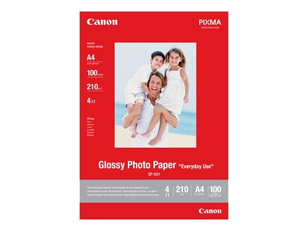Canon Photo paper Glossy, foto papier, połysk, GP501 A4 typ biały, A4, 200 g/m2, 100 szt., 0775B001, atrament