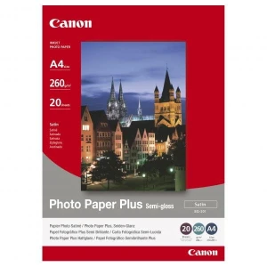 Canon Photo Paper Plus Semi-G, SG-201 A4, foto papier, półpołysk, satynowy typ 1686B021, biały, A4, 260 g/m2, 20 szt., atrament