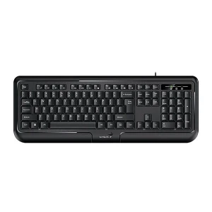 Genius KB-118 II, klawiatura CZ/SK, klasyczna, wodoodporny rodzaj przewodowa (PS/2), czarna