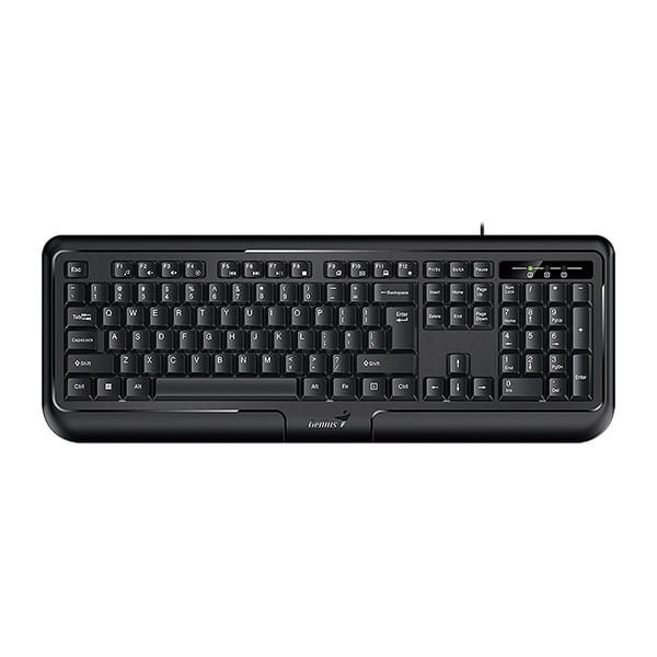 Genius KB-118 II, klawiatura CZ/SK, klasyczna, wodoodporny rodzaj przewodowa (PS/2), czarna