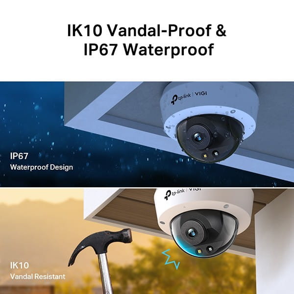 TP-link IP kamera Wi-Fi do monitoringu zewnętrznego VIGI C240(4MM), QHD 2560x1440, PoE, biała, 4 MPx, rejestracja w kolorze, intel