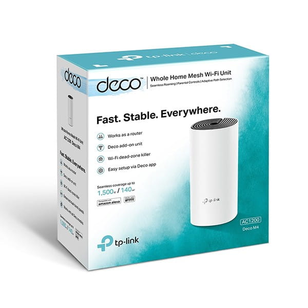 TP-LINK Wifi Mesh kit Deco M4(1-pack) 2.4GHz i 5GHz, access point, IPv6, 1200Mbps, zintegrowana anténa, 802.11ac, 1Pack, ISP, kont