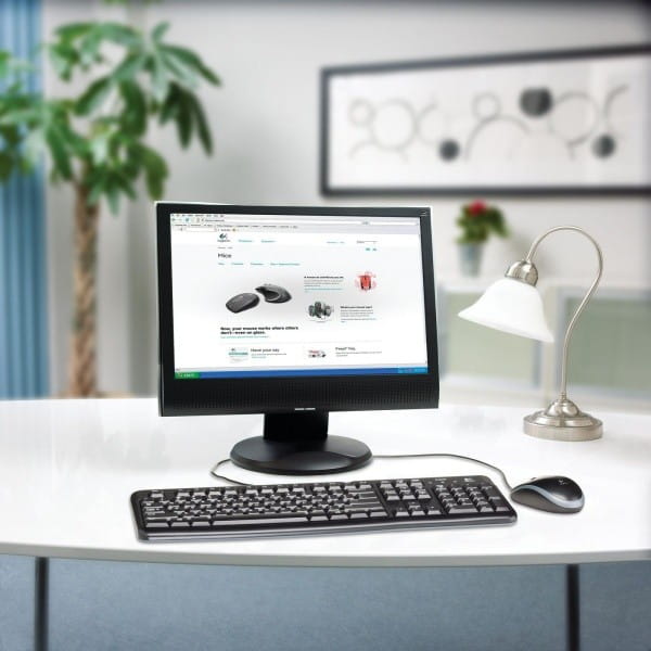 Logitech MK120, zestaw klawiatura z przewodową myszą optyczną, US, klasyczna, przewodowa (USB), czarna