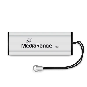 MediaRange USB flash disk, USB USB 3.0 (3.2 Gen 1), 32GB, srebrny, MR916, USB A, wysuwany