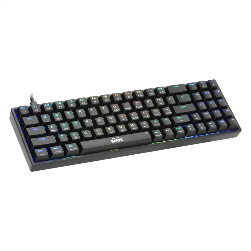 Marvo SHOGO 78, klawiatura US, do gry, przewodowa (USB), czarna, mechaniczna, podświetlenie