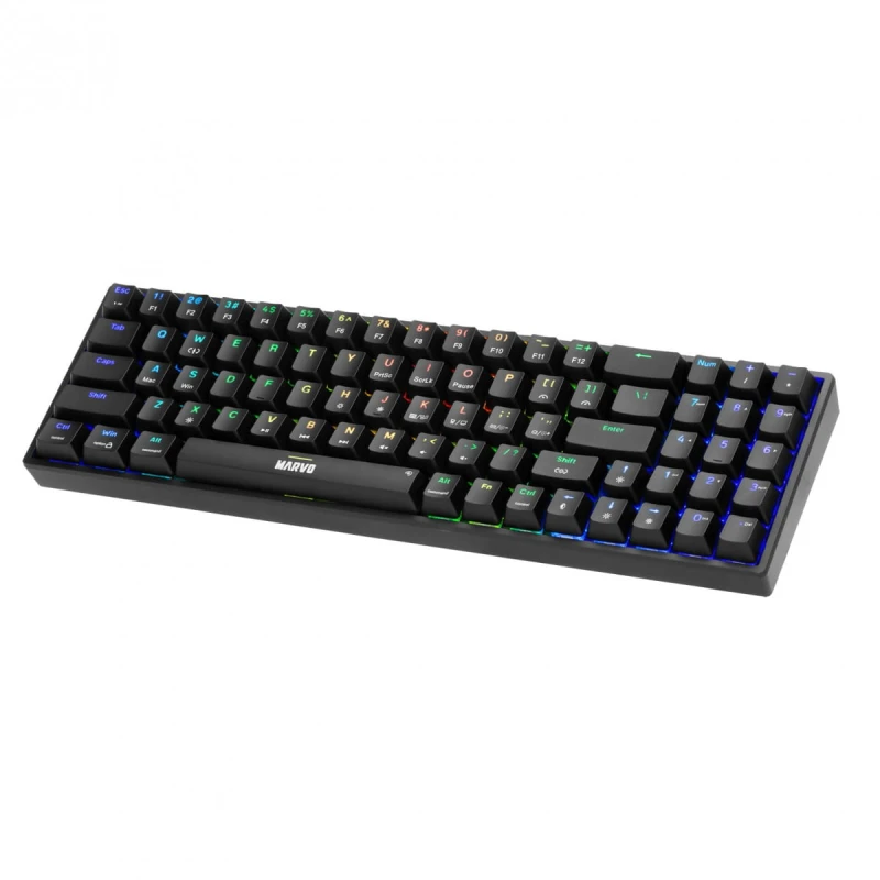 Marvo SHOGO 78, klawiatura US, do gry, przewodowa (USB), czarna, mechaniczna, podświetlenie