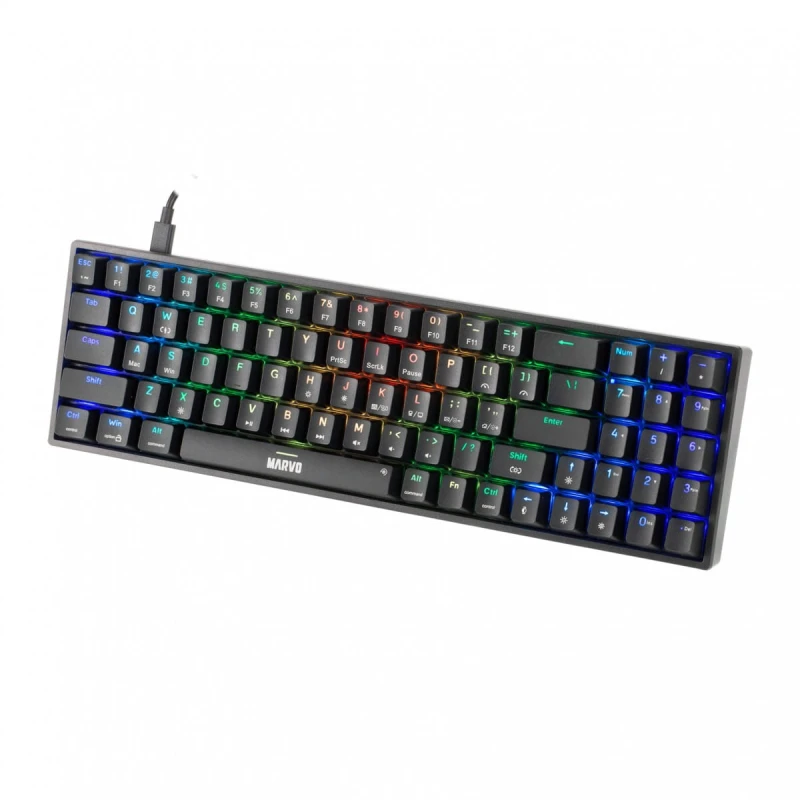 Marvo SHOGO 78, klawiatura US, do gry, przewodowa (USB), czarna, mechaniczna, podświetlenie
