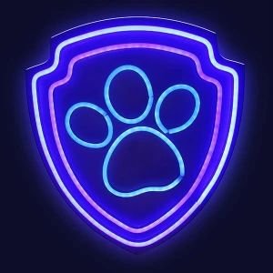 Hanging neon LED Paw Patrol on plexiglass - Paw OW-130246