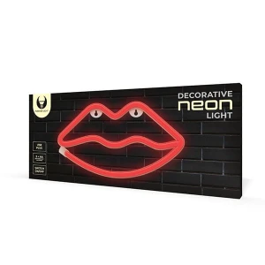 Neon LED Light LIPS red Bat + USB FLNE08 