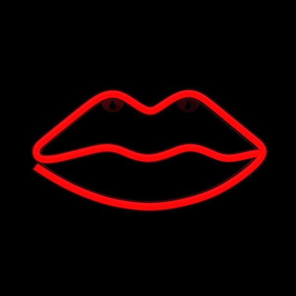 Neon LED Light LIPS red Bat + USB FLNE08 Forever Light