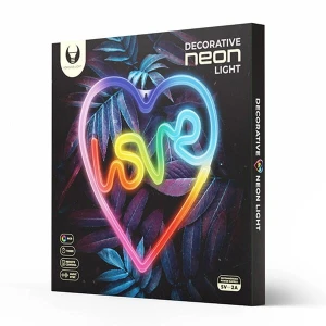 Neon LED RGB LOVE IN HEART FLRN02 + RC