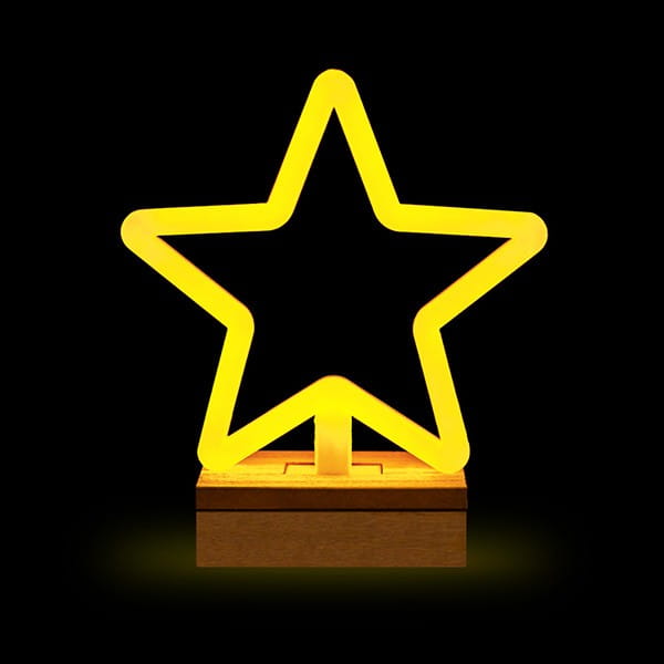 Neon Wood Stand LED STAR warm white FLNW04 Forever Light