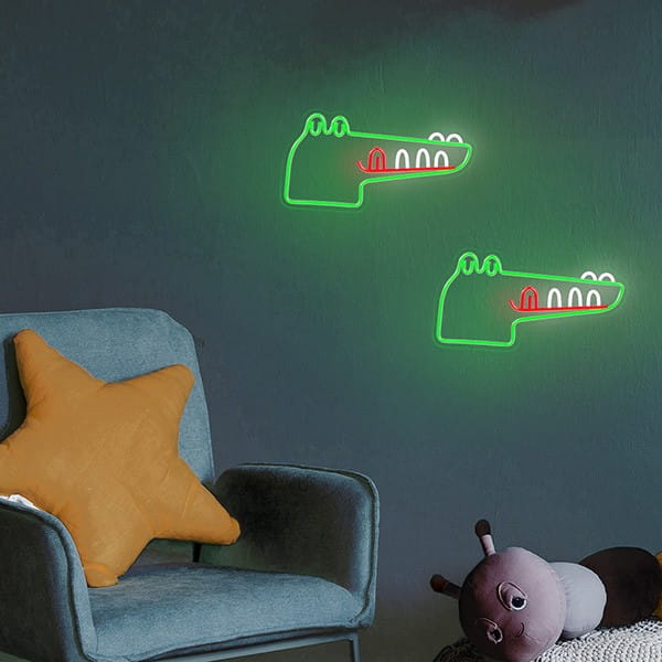 Neon PLEXI LED JURASSIC CROC green FLNJ03 Forever Light