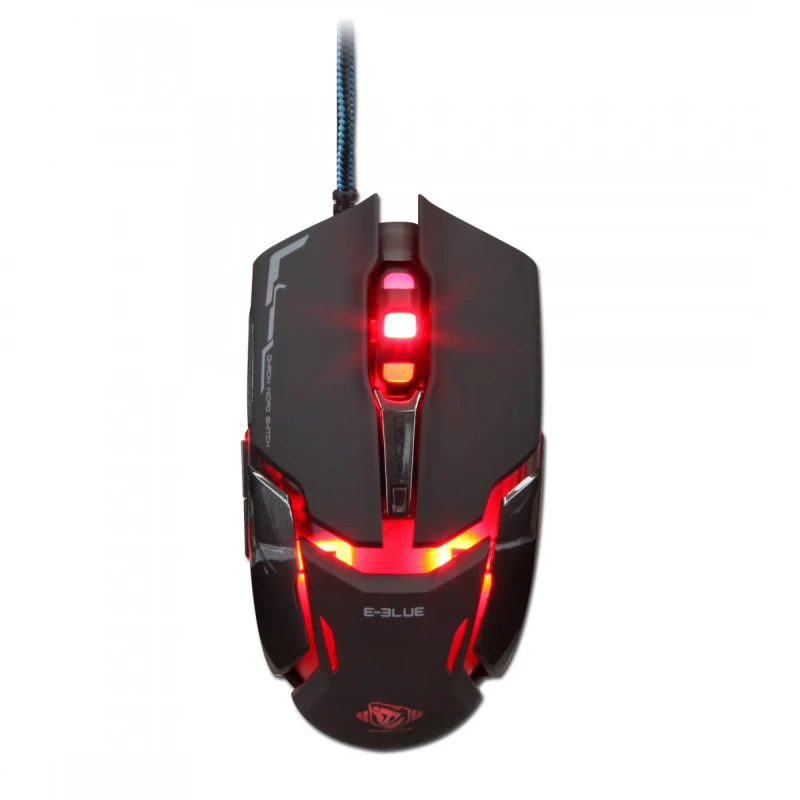 E-Blue Mysz Auroza Type IM, 4000DPI, optyczna, 6kl., 1 scroll, przewodowa USB, czarna, do gry