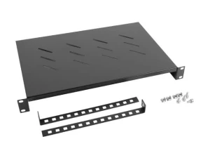 Półka do szaf 19" 600mm czarna Lanberg (1U/483x300mm udźwig do 25kg, montaż 4-punktowy) - USZ OPAK