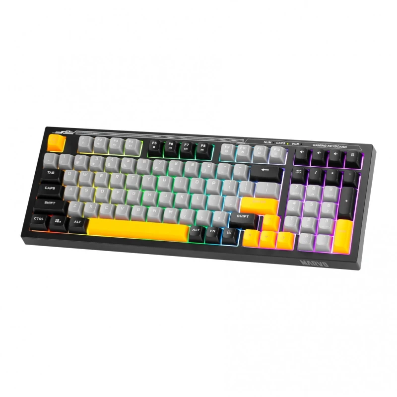 Marvo K638B, klawiatura US, do gry, przewodowa (USB), czarna, podświetlenie