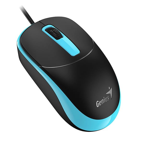 Mysz przewodowa, Genius DX-123, czarno-niebieski, optyczna, 1200DPI