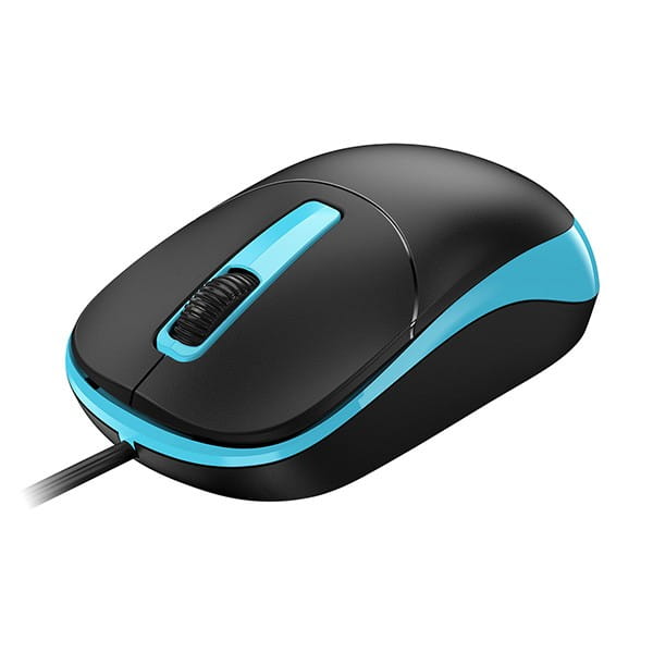 Mysz przewodowa, Genius DX-123, czarno-niebieski, optyczna, 1200DPI