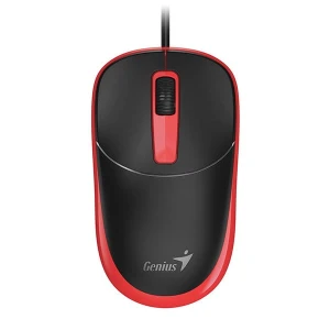 Mysz przewodowa, Genius DX-123, czarno-czerwona, optyczna, 1200DPI