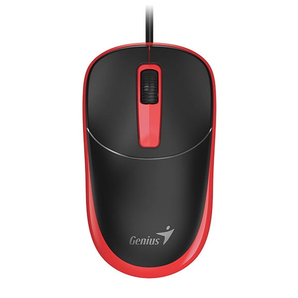 Mysz przewodowa, Genius DX-123, czarno-czerwona, optyczna, 1200DPI