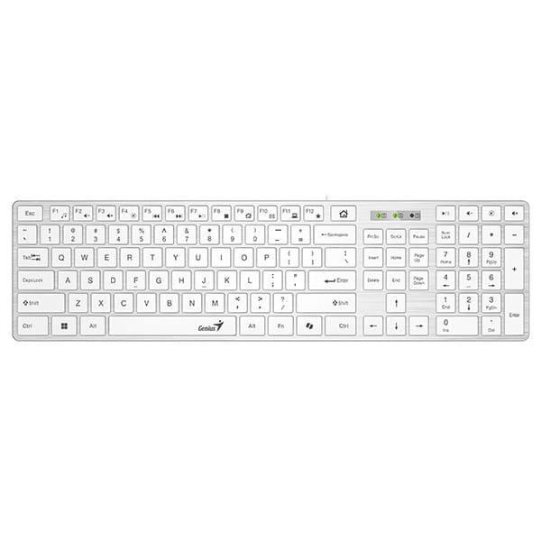 Genius SlimStar 126 COPILOT, klawiatura CZ/SK, klasyczna, przewodowa (USB), biała