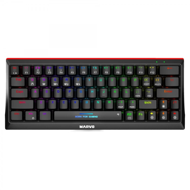 Marvo HECATE 61WR, klawiatura US, do gry, Tri-mode, czarna, mechaniczna