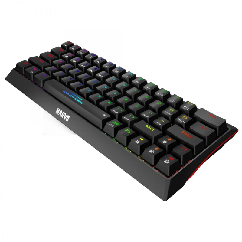 Marvo HECATE 61WR, klawiatura US, do gry, Tri-mode, czarna, mechaniczna