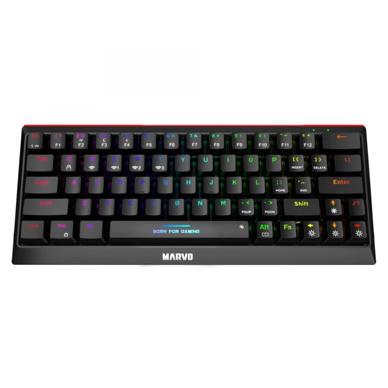 Marvo HECATE 61WR, klawiatura US, do gry, Tri-mode, czarna, mechaniczna