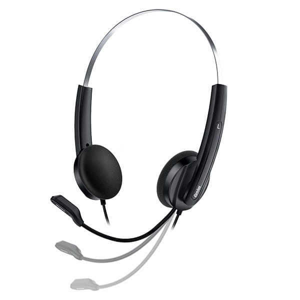 Genius HS-220U AI, słuchawki z mikrofonem, przewodowaczarna, 2.0, zamykane, USB - C
