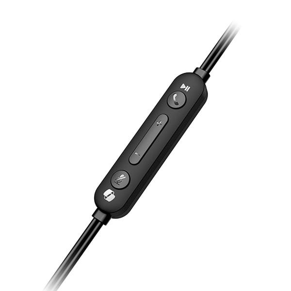 Genius HS-220U AI, słuchawki z mikrofonem, przewodowaczarna, 2.0, zamykane, USB - C