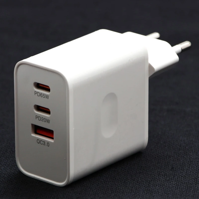 Powerton Zasilacz / sieciowy adapter 65W, 3 porty, USB-C, USB-A, 65W GaN Charger