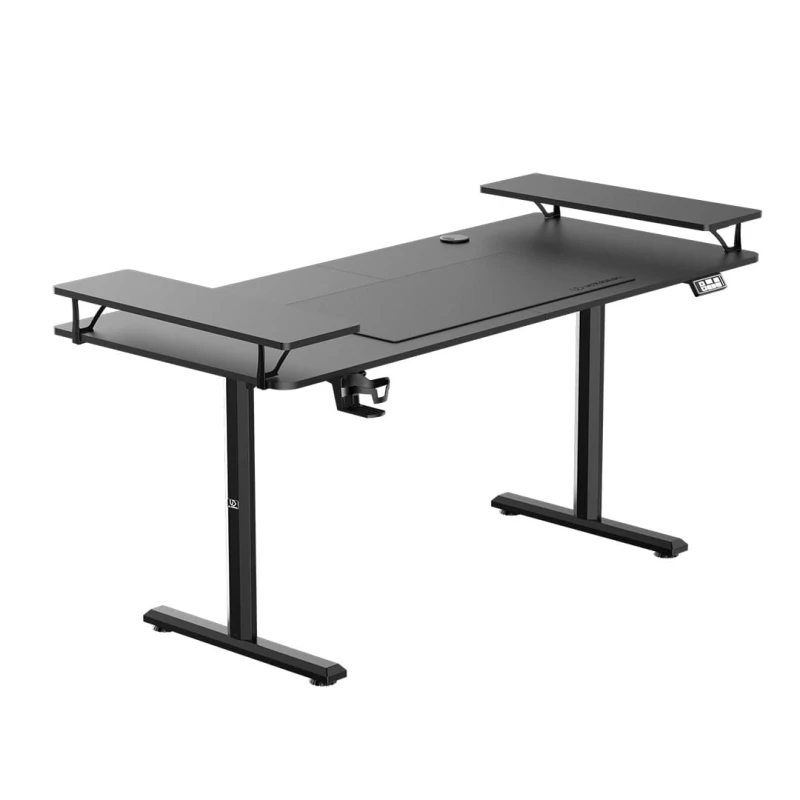Biurko, elektycznie regulowany, 160X70 cm, 72-117 cm, HIGHLANDER XXL BLACK, czarny, ULTRADESK