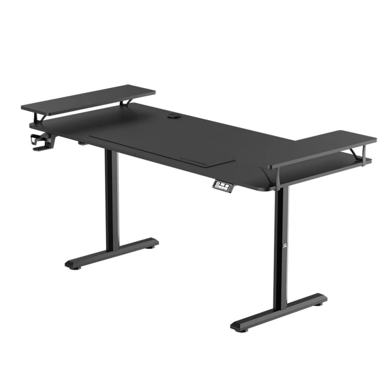 Biurko, elektycznie regulowany, 160X70 cm, 72-117 cm, HIGHLANDER XXL BLACK, czarny, ULTRADESK