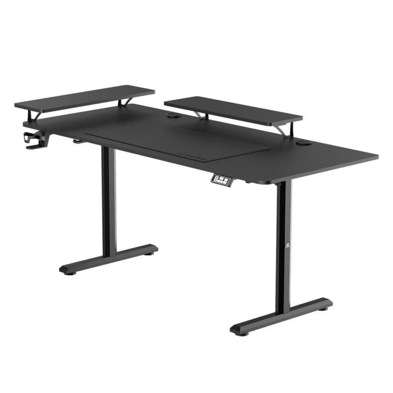 Biurko, elektycznie regulowany, 160X70 cm, 72-117 cm, HIGHLANDER XXL BLACK, czarny, ULTRADESK