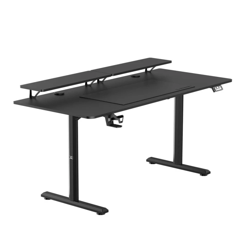 Biurko, elektycznie regulowany, 160X70 cm, 72-117 cm, HIGHLANDER XXL BLACK, czarny, ULTRADESK