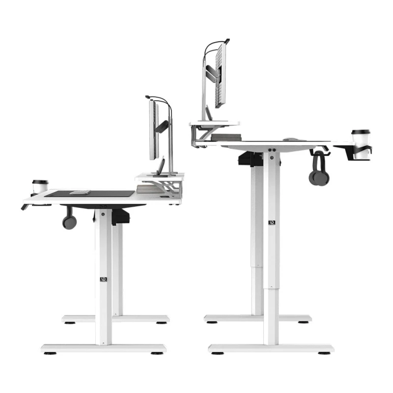 Biurko, elektycznie regulowany, 160X70 cm, 72-117 cm, HIGHLANDER XXL WHITE, biały, ULTRADESK