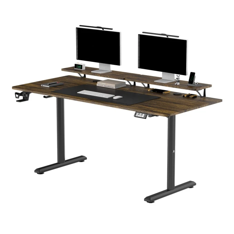 Biurko, elektycznie regulowany, 160X70 cm, 72-117 cm, HIGHLANDER XXL BROWN, brązowy, ULTRADESK