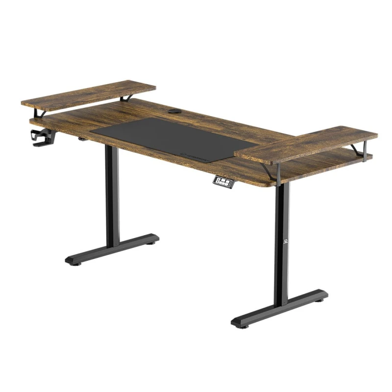 Biurko, elektycznie regulowany, 160X70 cm, 72-117 cm, HIGHLANDER XXL BROWN, brązowy, ULTRADESK