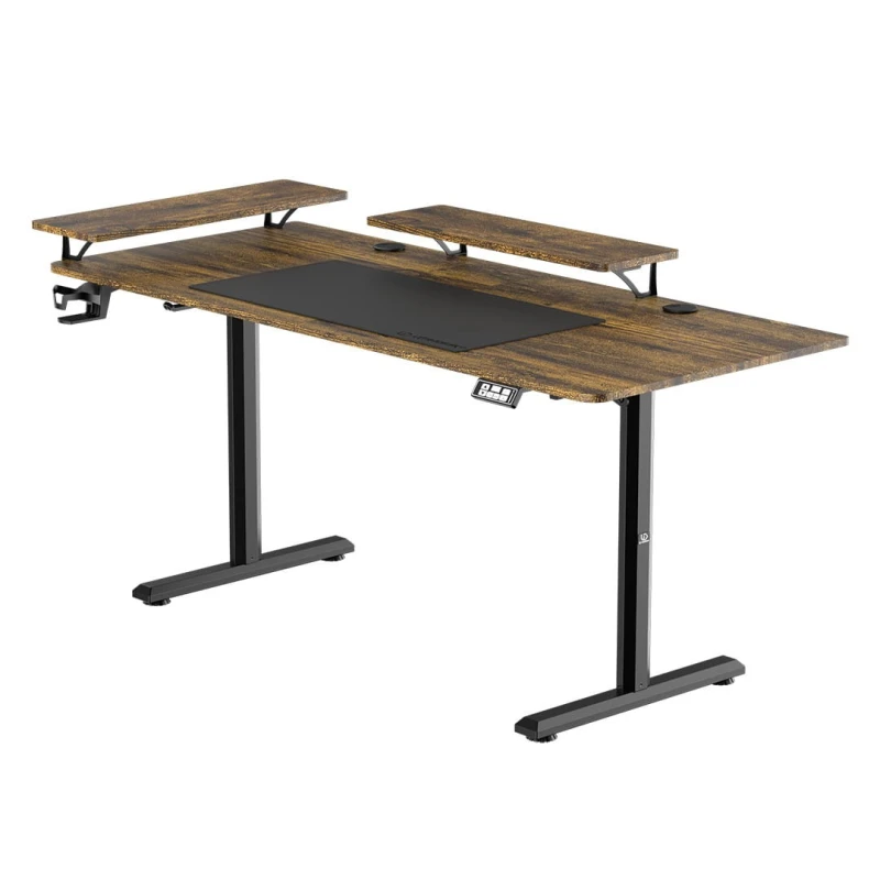 Biurko, elektycznie regulowany, 160X70 cm, 72-117 cm, HIGHLANDER XXL BROWN, brązowy, ULTRADESK