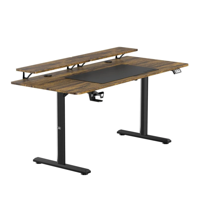 Biurko, elektycznie regulowany, 160X70 cm, 72-117 cm, HIGHLANDER XXL BROWN, brązowy, ULTRADESK